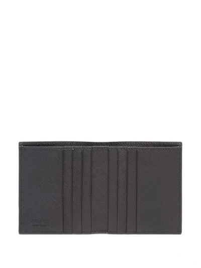 Shop Prada Saffiano Folding Wallet In Grey