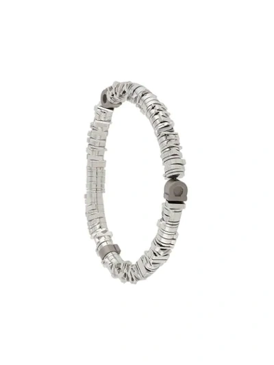 Shop Ferragamo Gancini Bracelet In Silver