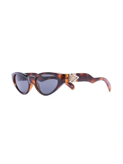 Shop Versace Medusa Medallion Cat-eye Sunglasses In Brown