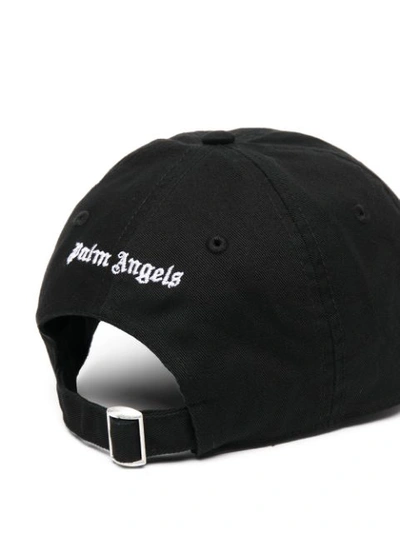 Shop Palm Angels Jacquard Flames Logo Cap In Black