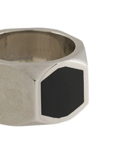 Shop Maison Margiela Geometric Band Ring In Silver