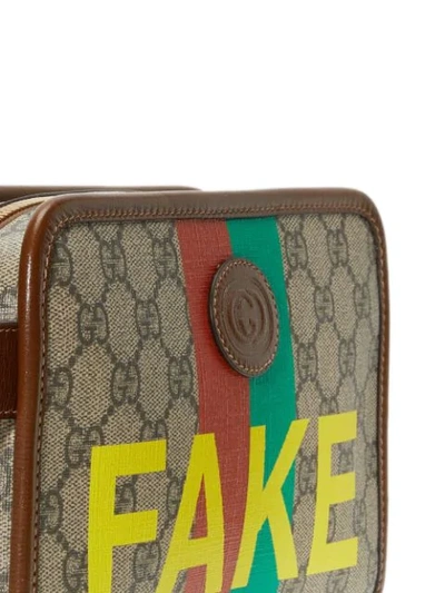 Shop Gucci Fake/not Print Wallet In Neutrals