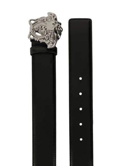 Shop Versace Palazzo Medusa Buckle Belt In Black