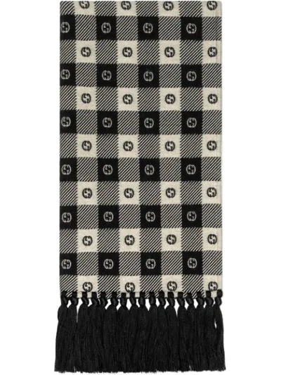 Shop Gucci G Check Scarf In Black