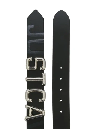 Shop Just Cavalli Logo Plaque Belt In Black