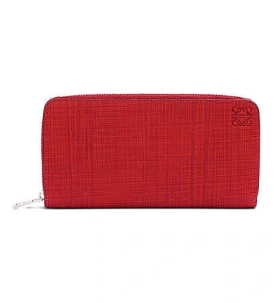 Loewe Zip-around Leather Wallet In Primary Red