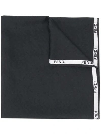 Shop Fendi Logo-trim Scarf In Black