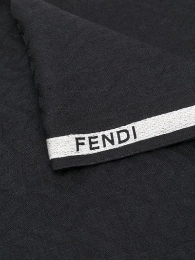 Shop Fendi Logo-trim Scarf In Black