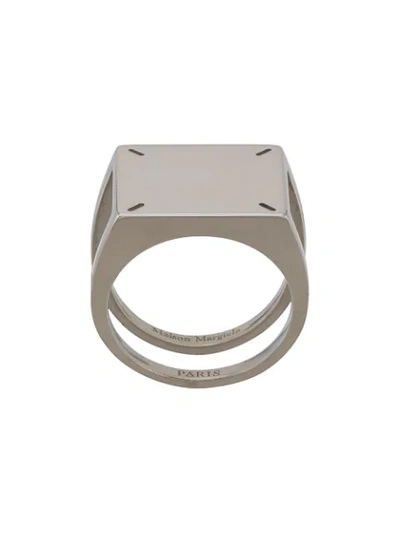 Shop Maison Margiela 4-stitches Ring In Silver