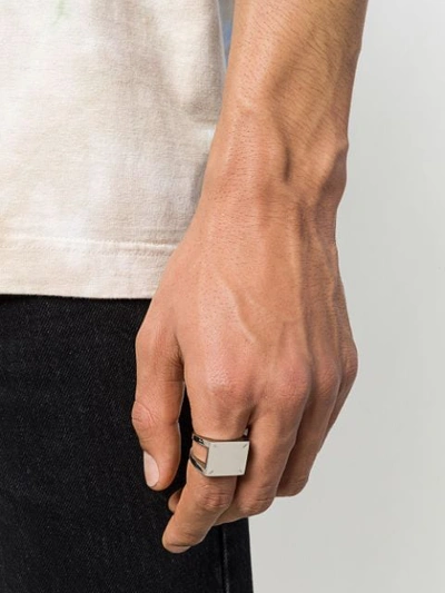 Shop Maison Margiela 4-stitches Ring In Silver