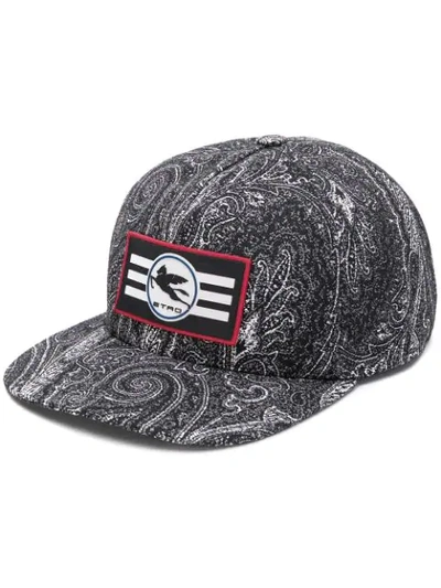 Shop Etro Logo Patch Baseball Cap In Black
