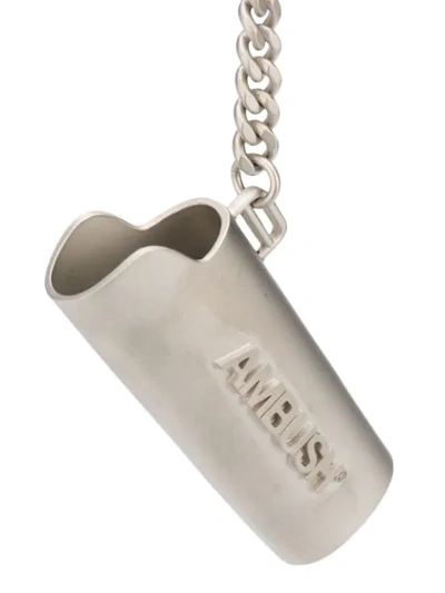 Shop Ambush Case-detail Keychain In Silver