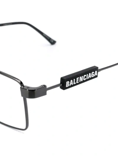 Balenciaga Logo Square Glasses In Black