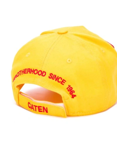 Shop Dsquared2 Logo Embroidered Cap In Yellow