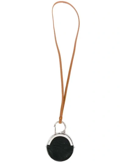 Shop Kenzo Mini Neck-strap Coin Purse In Black