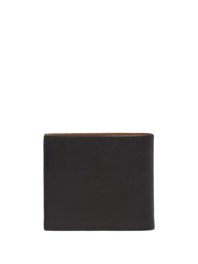 Shop Prada Logo Plaque Bi-fold Wallet In Black