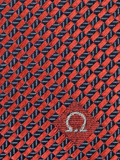 Shop Ferragamo Geometric Embroidered Tie In Red