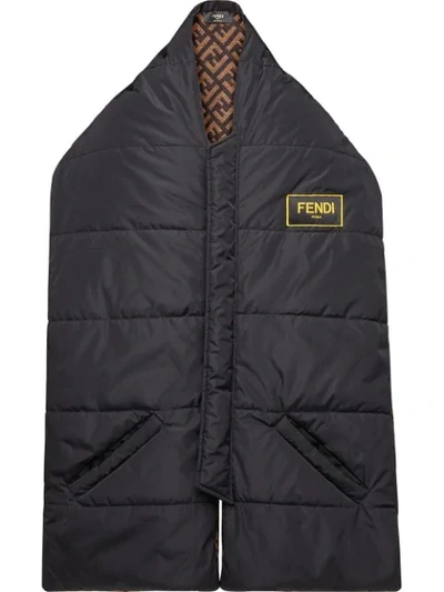 Shop Fendi Reversible Padded Gilet Scarf In Black