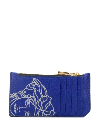 Shop Versace Pop Medusa Cardholder In Blue