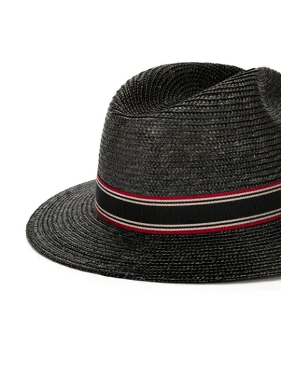 Shop Saint Laurent Panama Style Hat In Black