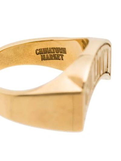Shop Hatton Labs X Chinatown Market Arch Logo Ring In Gold