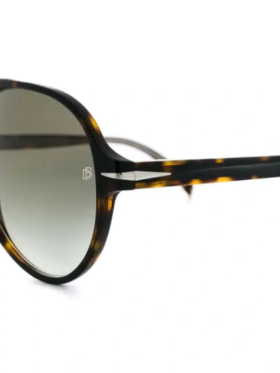 Shop David Beckham Eyewear Aviator Frame Sunglasses In Brown
