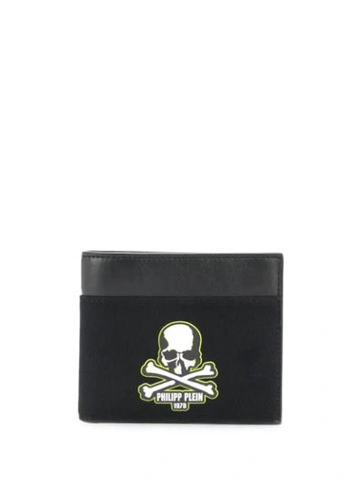 Shop Philipp Plein Skull Patch Foldover Wallet In Black