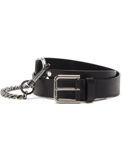 Shop Dolce & Gabbana Chain-link Hoop Buckled Belt In Black
