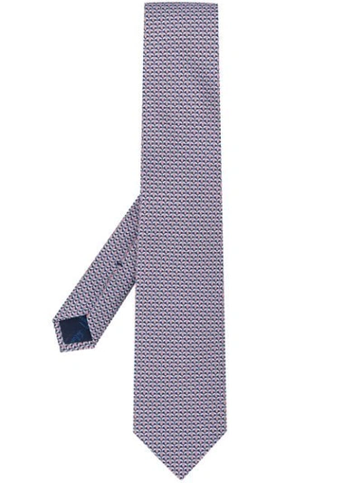 Shop Ferragamo Insect-print Classic Tie In Blue