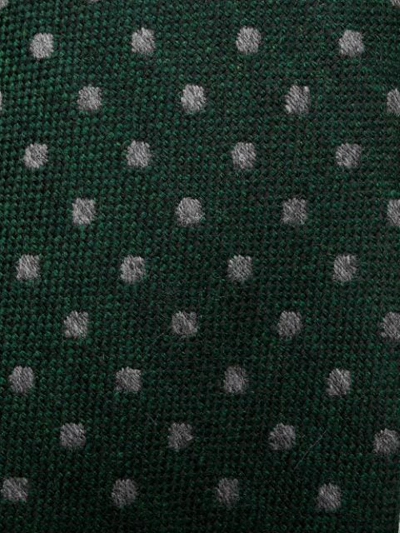 Shop Kiton Knitted Polka-dot Tie In Green