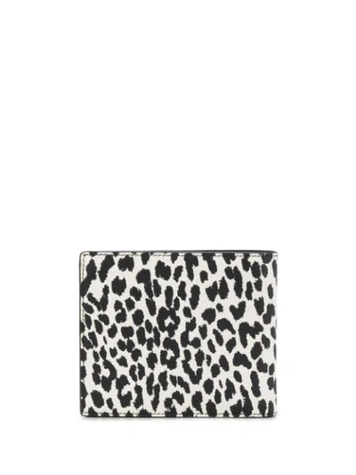 Saint Laurent Animalier Print Billfold Leather Wallet In White