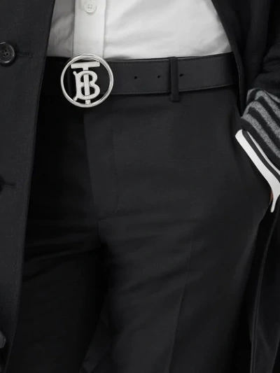 Shop Burberry Monogram Belt In Black