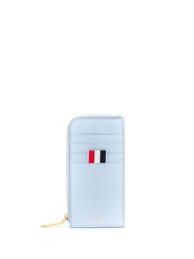 Shop Thom Browne Pebbled Zip-around Wallet In Blue