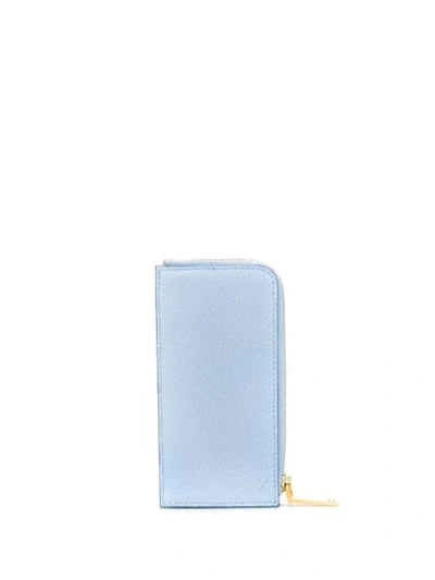 Shop Thom Browne Pebbled Zip-around Wallet In Blue