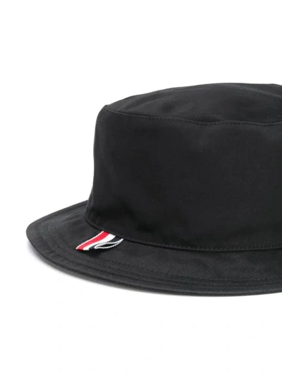 Shop Thom Browne Icon Embroidered Bucket Hat In Black