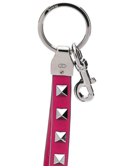 Shop Valentino Rockstud Keyring In Red