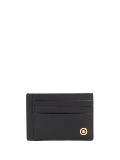 Shop Versace Medusa Plaque Cardholder In Black