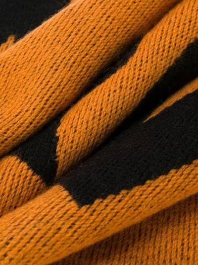 Shop Heron Preston Jacquard Logo Wool Scarf In Orange