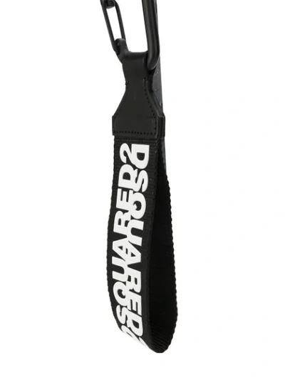 Shop Dsquared2 Logo Print Keychain In Black