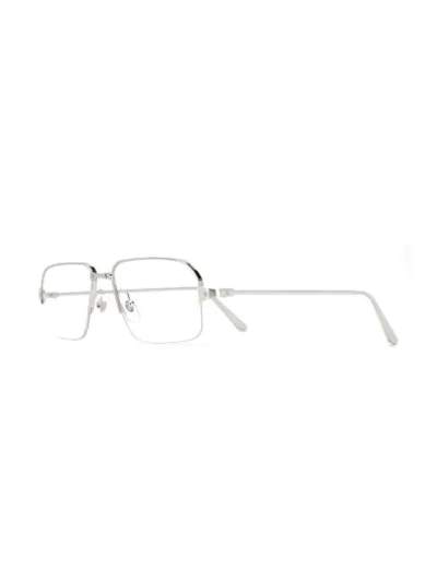 Shop Cartier Rectangular-frame Glasses In Metallic