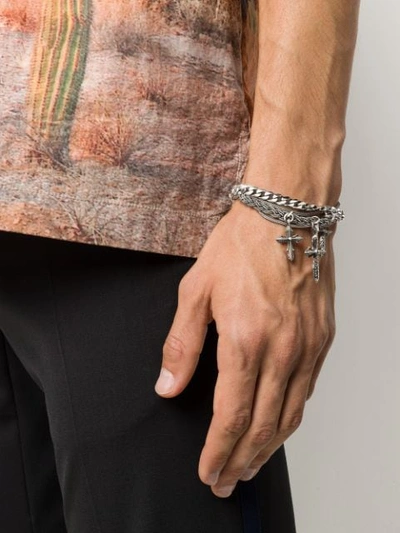 Shop Emanuele Bicocchi Layered Bracelet In Silver