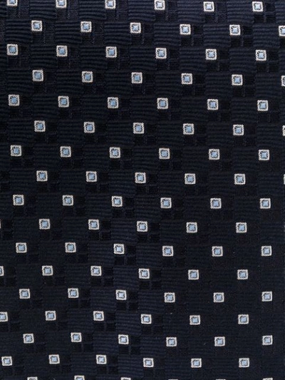 Shop Hugo Boss Square Pattern Silk Tie In Blue