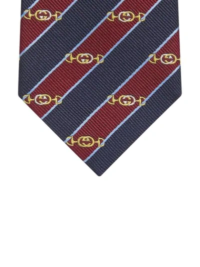 Shop Gucci Interlocking G Horsebit Jacquard Tie In Blue