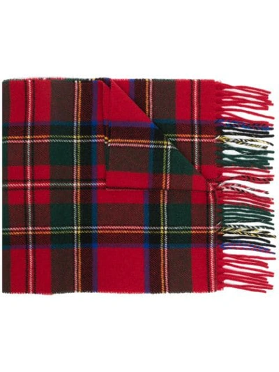 Shop Polo Ralph Lauren Check-print Scarf In Red