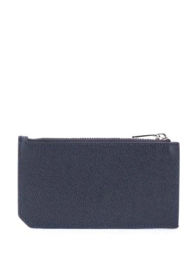 Shop Saint Laurent Zipped Coin Purse In Blue