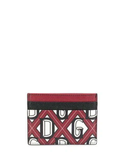 Shop Dolce & Gabbana Logo Printed Cardholder In Red