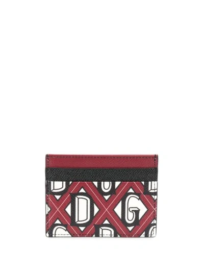 Shop Dolce & Gabbana Logo Printed Cardholder In Red