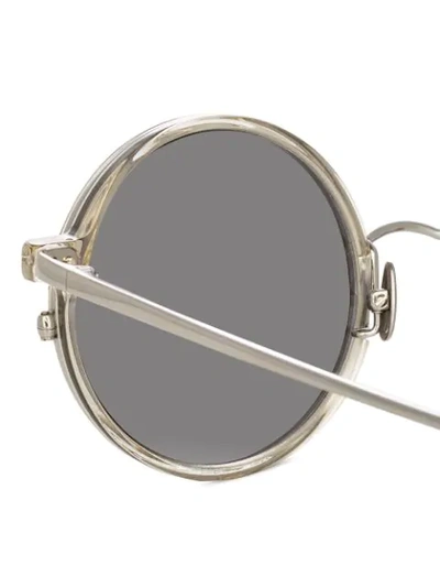 Shop Linda Farrow Round-frame Sunglasses In Grey