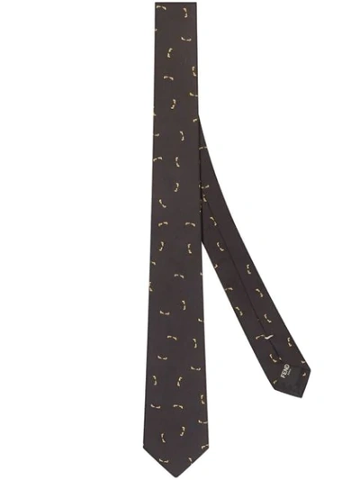 Shop Fendi Bag Bugs Tie In Brown