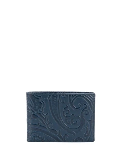 Shop Etro Paisley Print Wallet In Blue